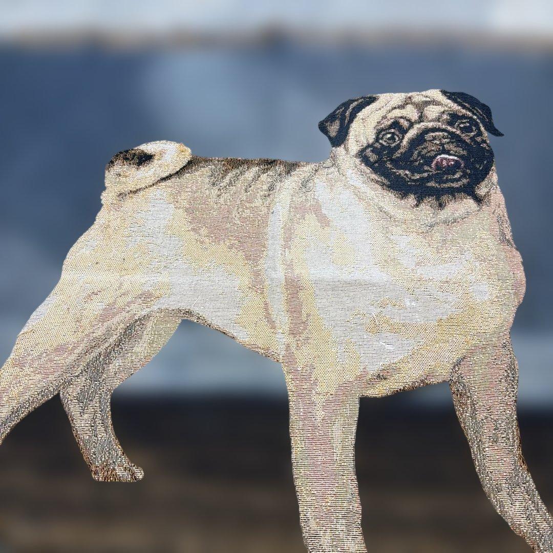 犬　パグ　マルチカバー　ソファカバー　ヴィンテージラグ　117x150