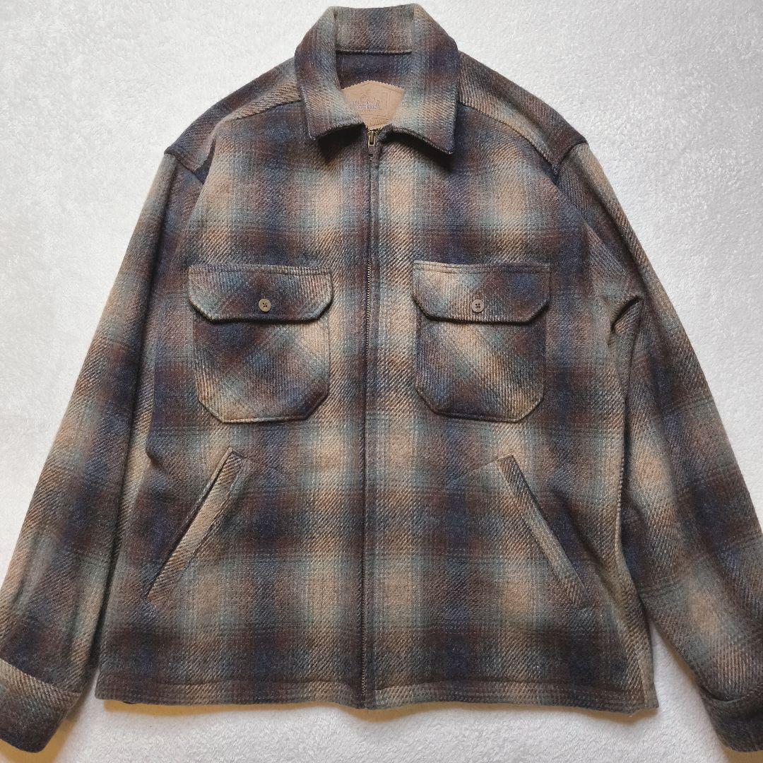 wool rich オンブレチェック ウールジャケット USA製 M zip