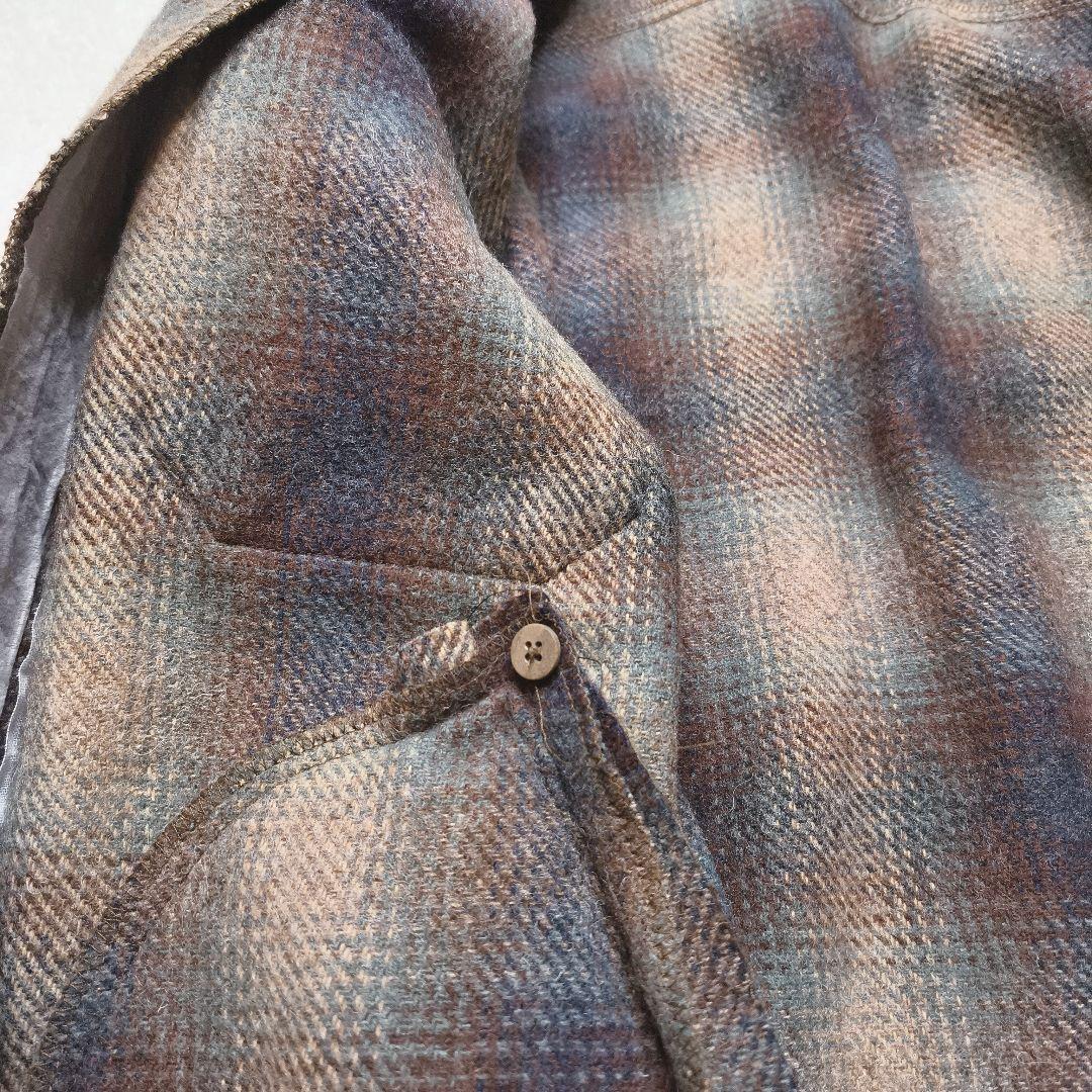 wool rich オンブレチェック ウールジャケット USA製 M zip