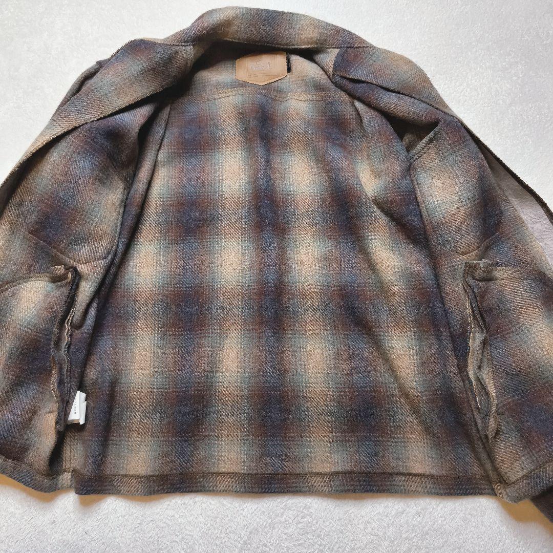 wool rich オンブレチェック ウールジャケット USA製 M zip