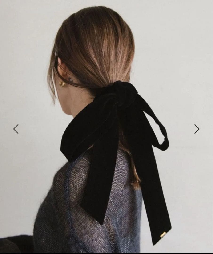 LETICIA レチシア リボン ベルベット　ブラック　新品未使用