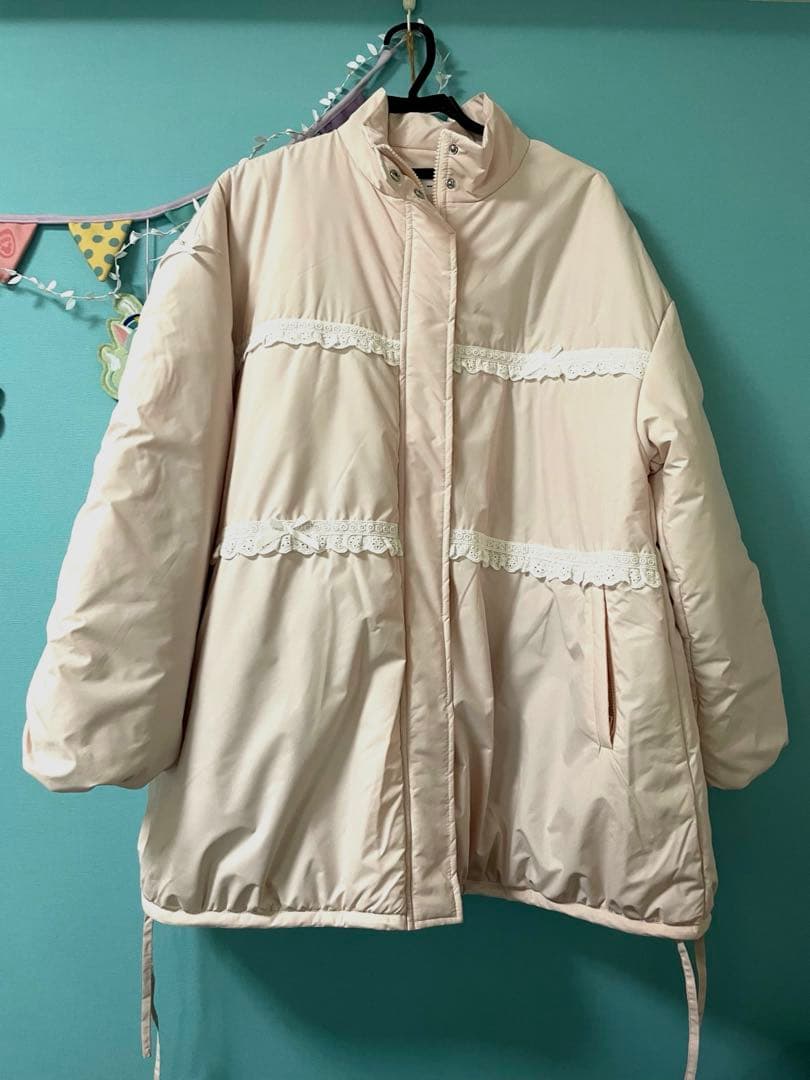 【タグ付】 メリージェニー　フリルパデットジャケット　ダウンコート