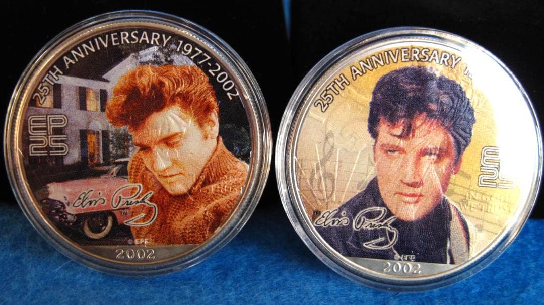 アメリカンシルバーイーグルカラー　１オンス銀貨　E・プレスリー２５周年記念　４枚