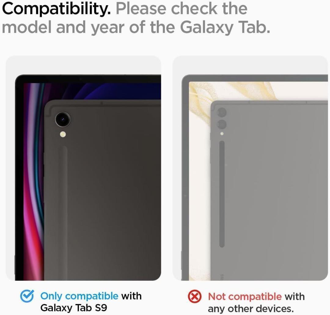 Spigen Galaxy Tab S9 ケース カバー 衝撃吸収 耐衝撃 スタ