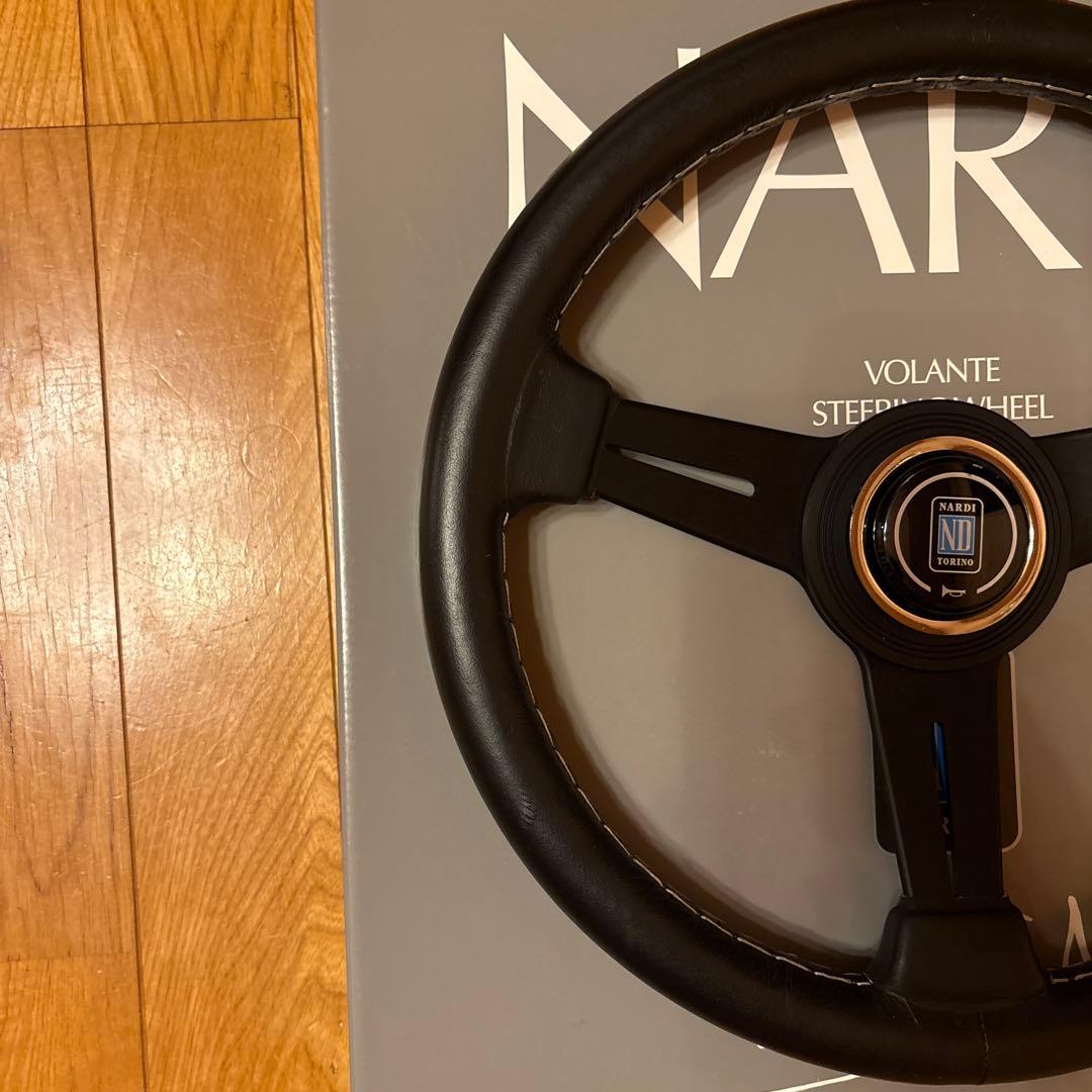 正規品 NARDI classic ブラックレザー/ブラックスポーク 33φ