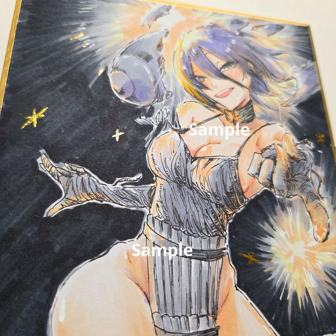 m*す様 チェンソーマン　レゼ　手描き イラスト 色紙　ファンアート