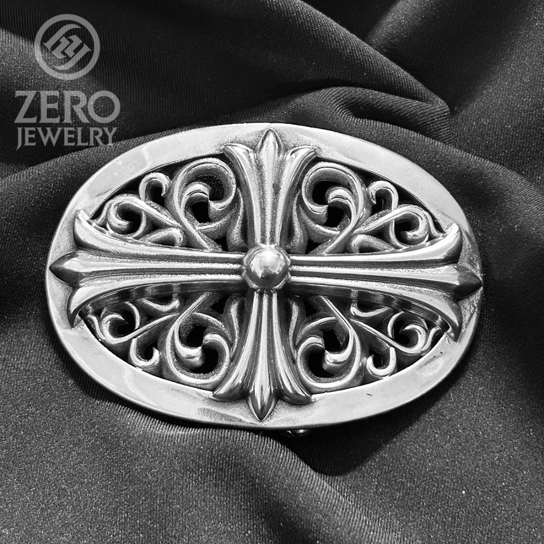 【⭐️即日発送⭐️925刻印】クラシックオーバルクロス ベルトバックル