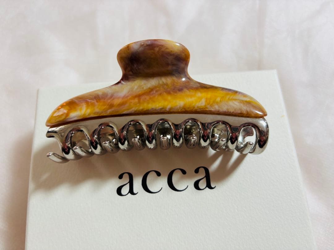 ミニとん様　売約済　アッカacca Lサイズ　大　クリップ　L マーブル　茶