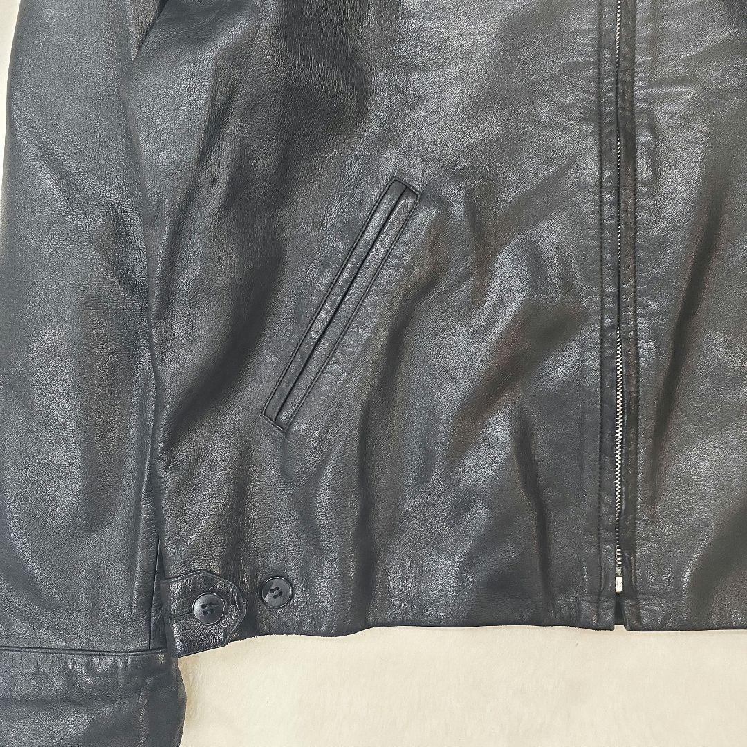 agnes b. リアルレザー シングルライダースジャケット ブラック