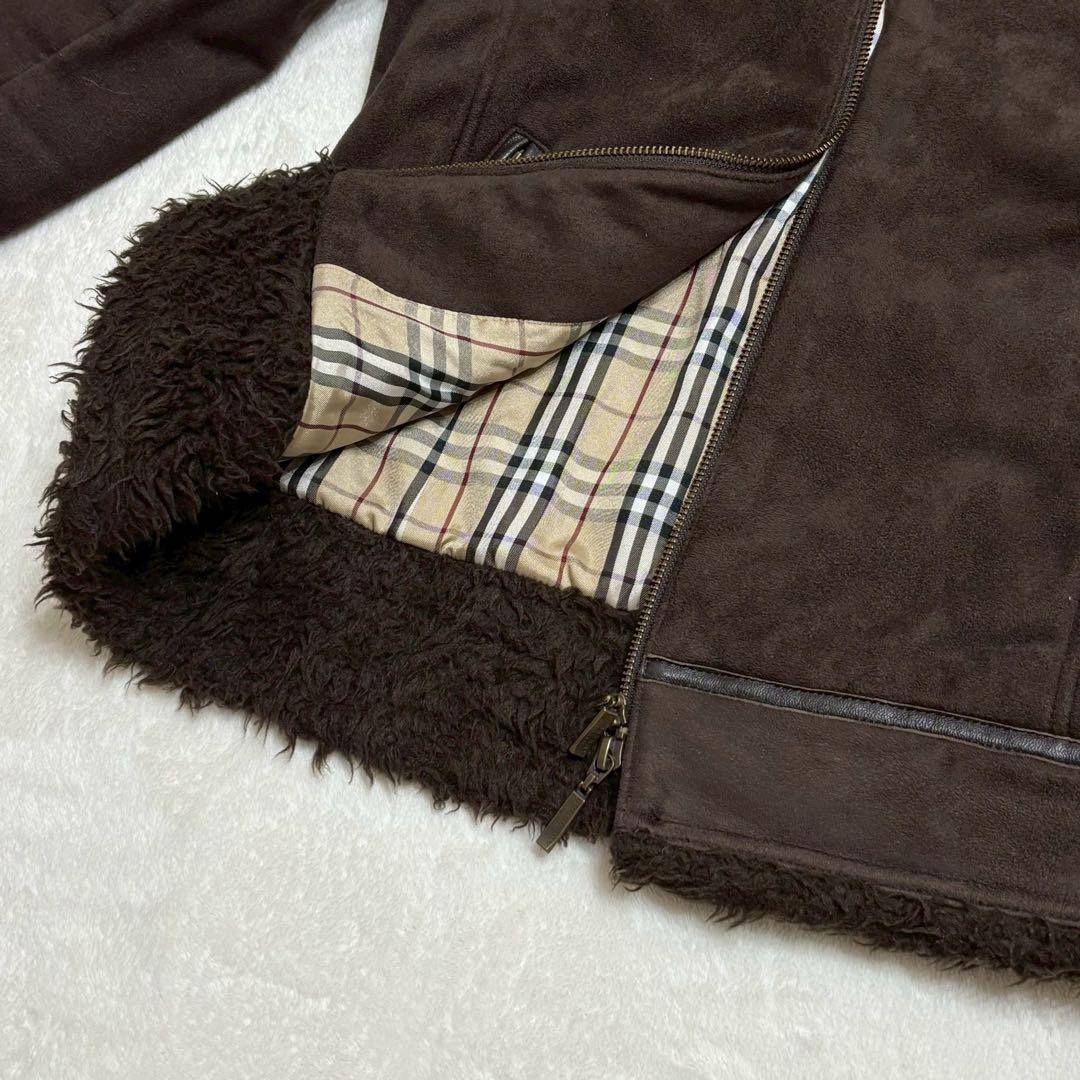 美品✨ バーバリーブラックレーベル　スエードジャケット　ボア　ブラウン　M