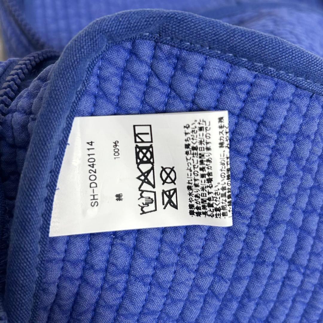 VAKT ポーチ ブルー スクエア型 キルト生地