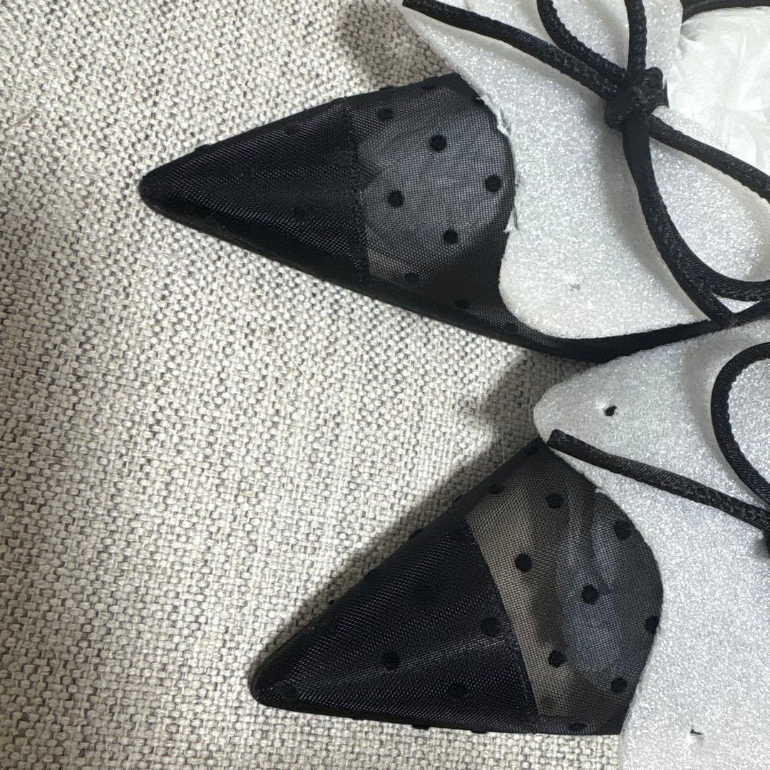 SNIDEL スナイデル ドットチュールリボンミュール