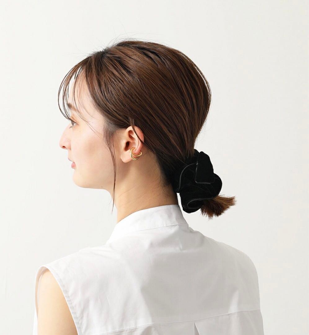 ♦︎アレクサンドルドゥパリ♦︎リボンベロア　シュシュ★ブラック★