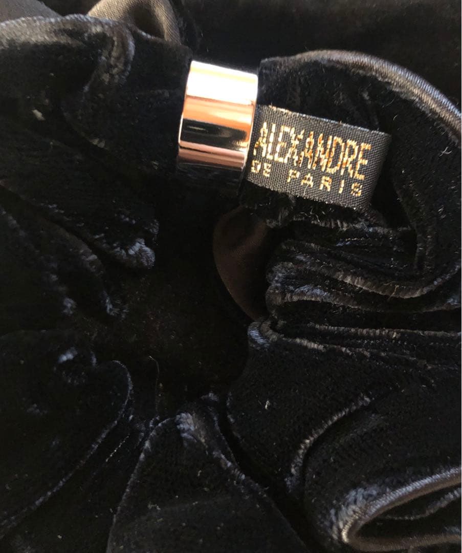 ♦︎アレクサンドルドゥパリ♦︎リボンベロア　シュシュ★ブラック★