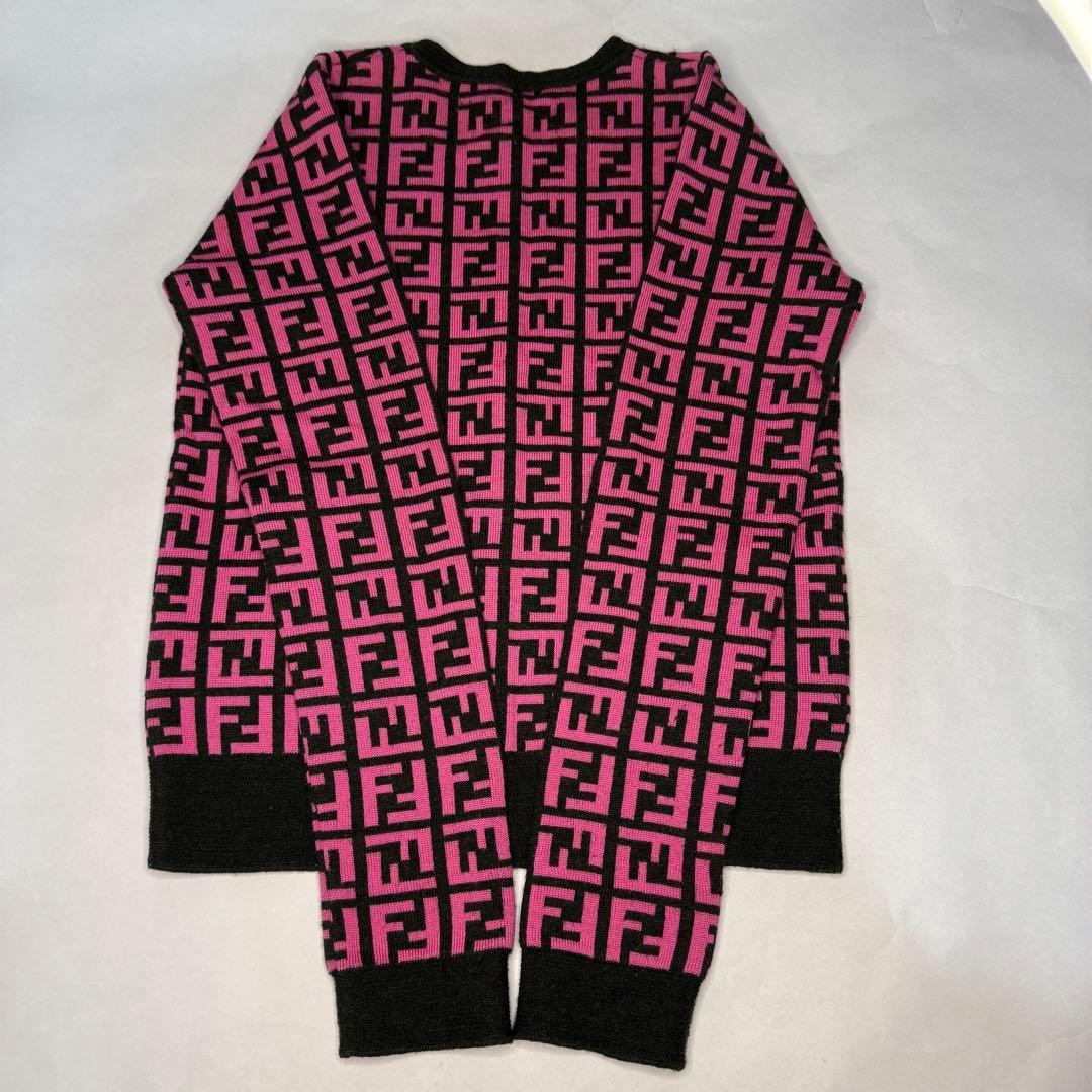 希少 FENDI フェンディ ズッカ柄 　ピンクニット カーディガン