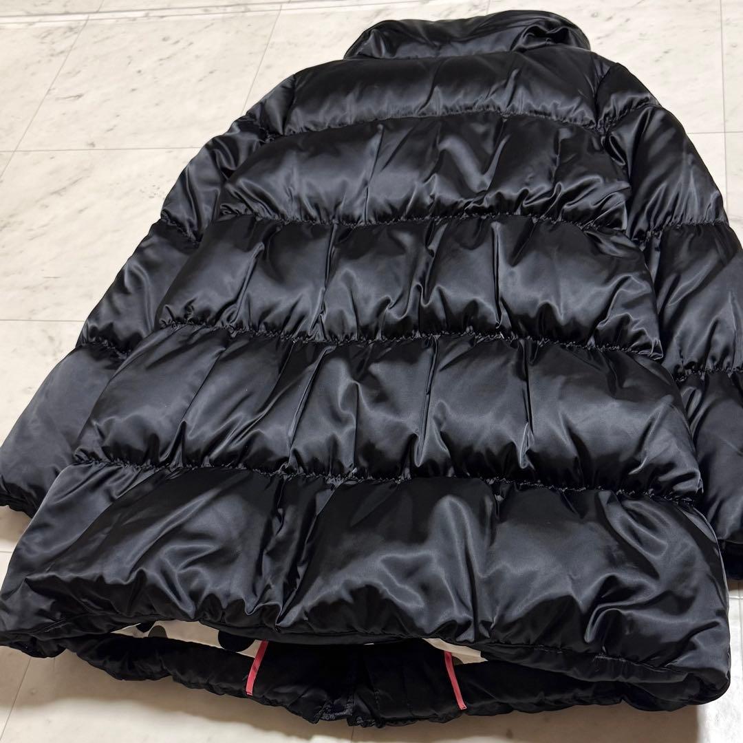 kate spade ダウンコート リボンタイ 裏地ドット柄 ブラック M