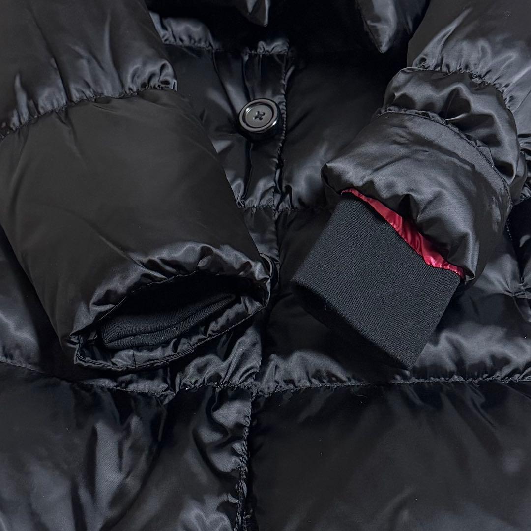 kate spade ダウンコート リボンタイ 裏地ドット柄 ブラック M