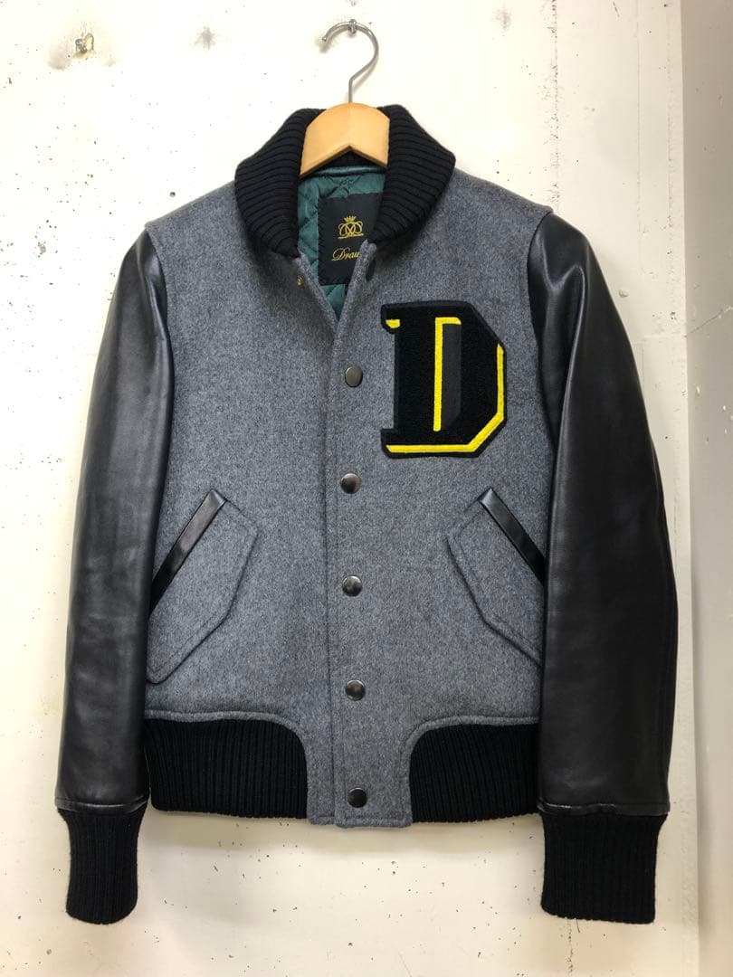 Drawer ドゥロワー　スタジャン　袖レザー　シルク混　キルティング　38