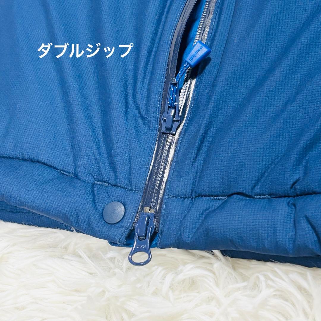 ◆459　ほぼ新品　モンベル　フラットアイアン　防風　マウンテンパーカ　青　S