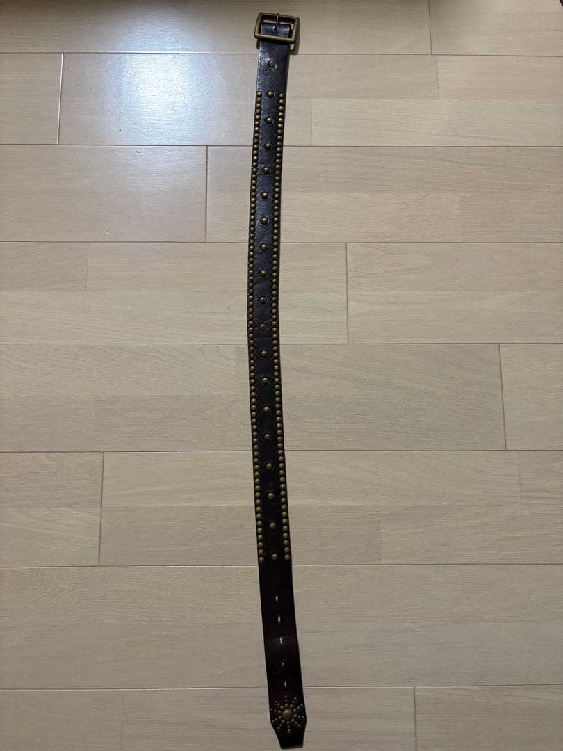 HTC Zip Stevenson レザースタッズベルト 34インチ