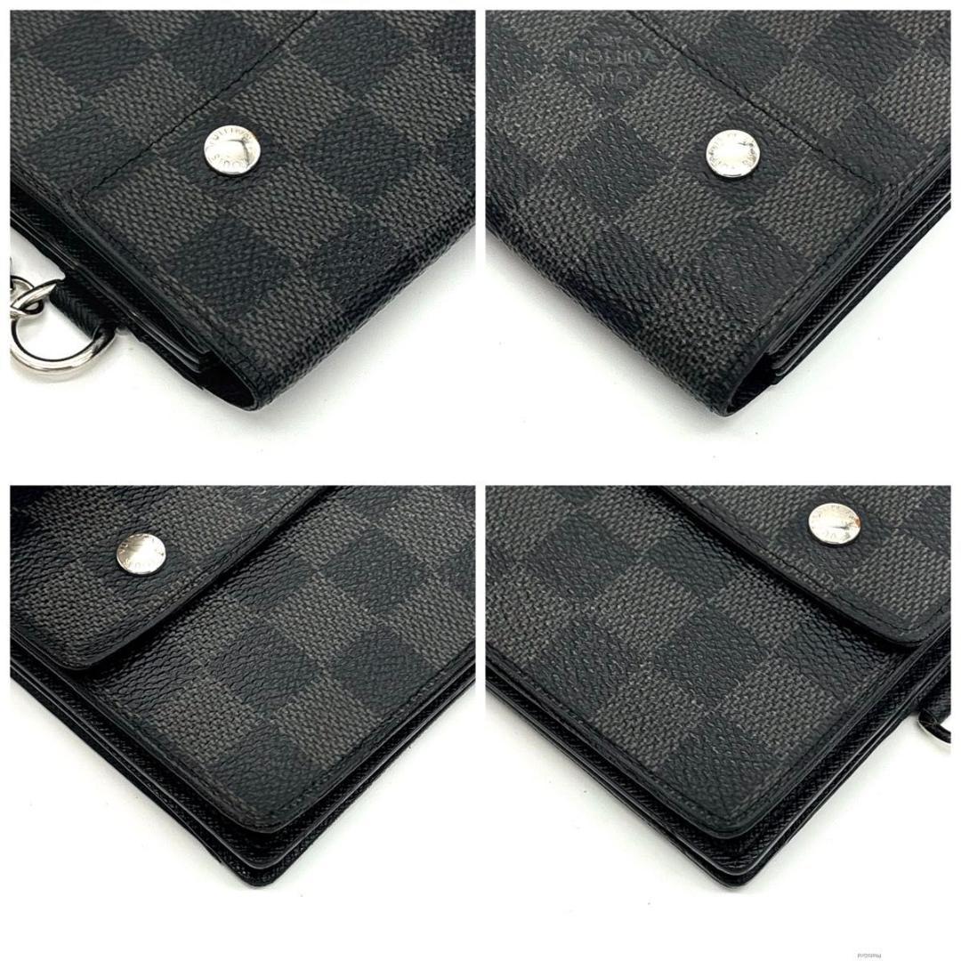 ルイヴィトン ダミエグラフィット アコルディオン チェーンウォレット 長財布 黒