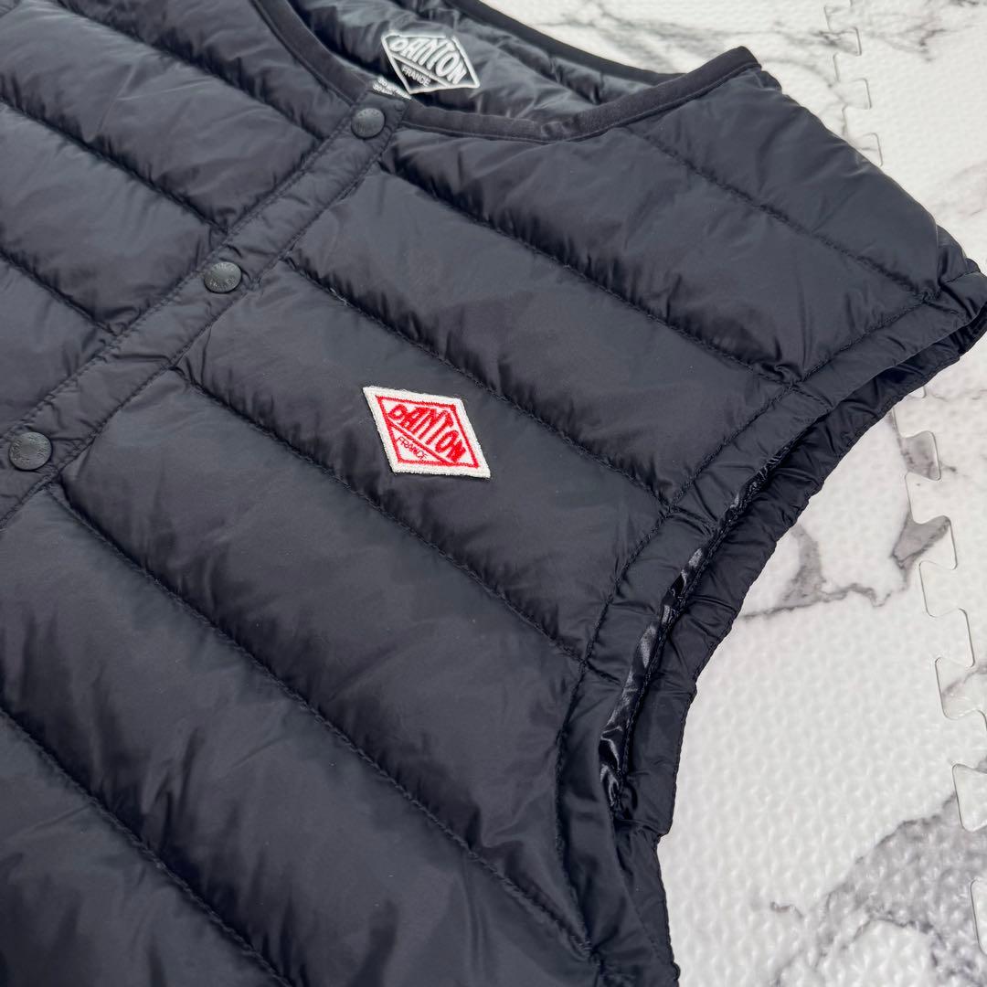 ダントン　インナーダウン　クルーネック　ベスト　JD-8752 ブラック