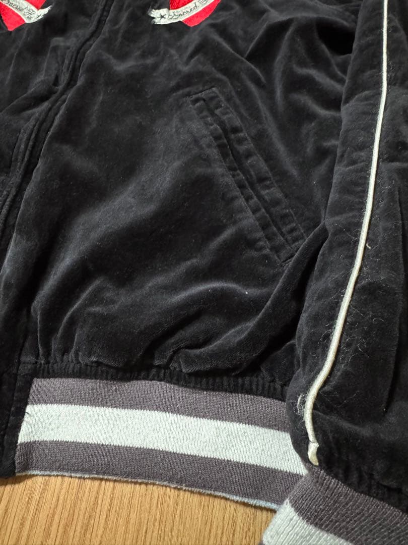 雰囲気抜群 AVIREX リバーシブル 別珍 サテン スカジャン ブラック M