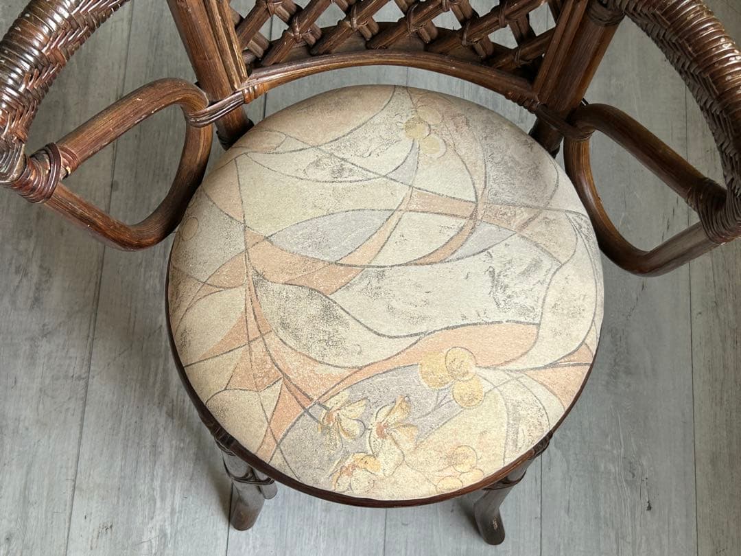 ラタン　籐　ラウンド　英国スタイル　猫脚　クラシック　クラシカル 2脚　nz