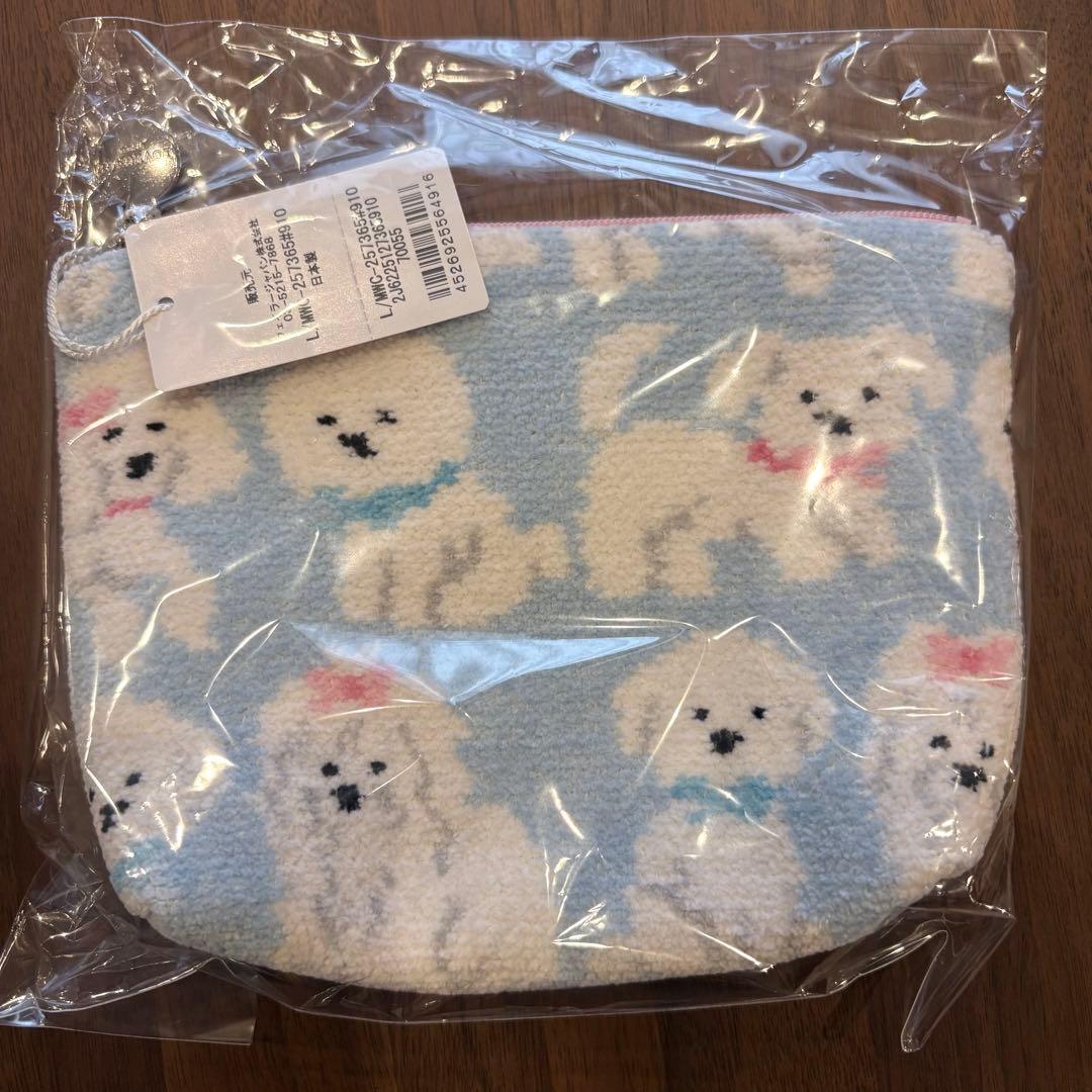 【フェイラー】ラブラリー♥モフモフワンチャン舟形ポーチM【FEILER】