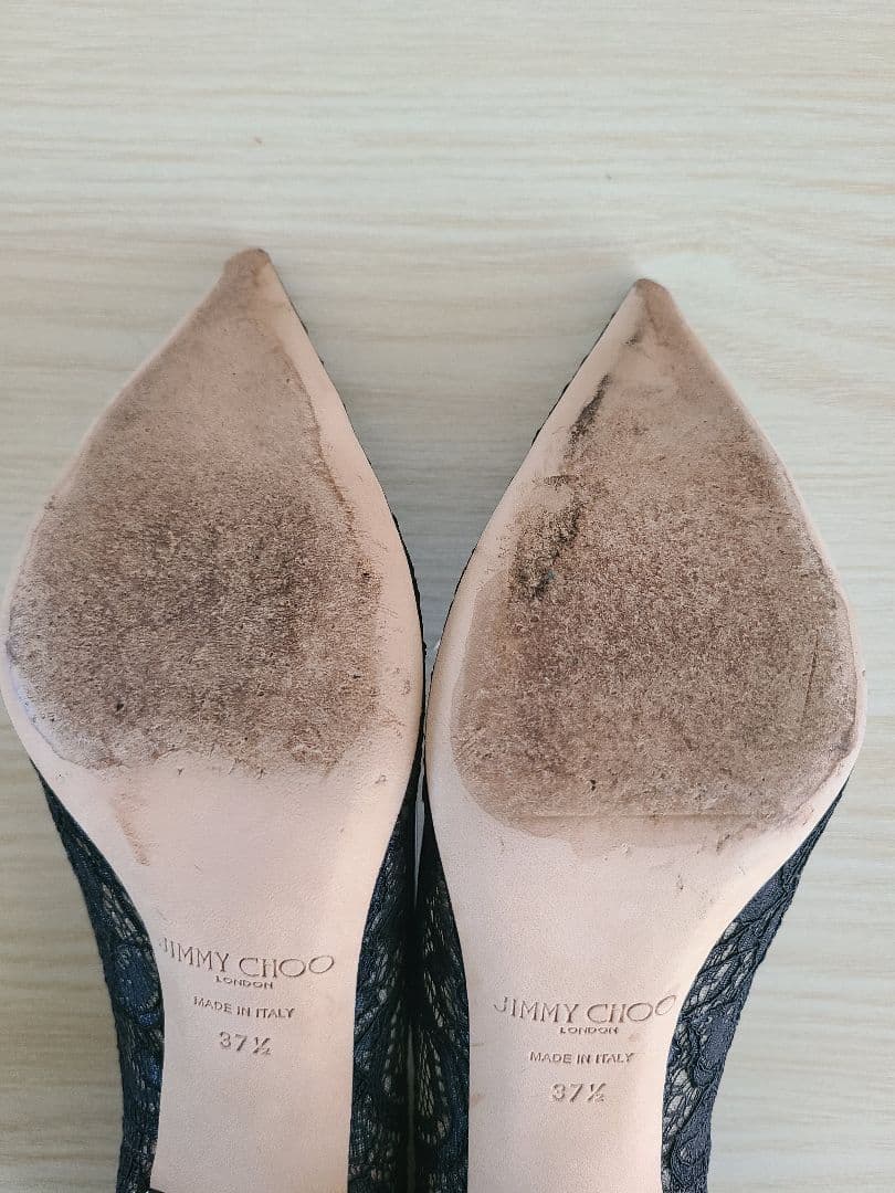 JIMMY CHOO　AGNES　ブラックレース　ハイヒール　24.5センチ美品