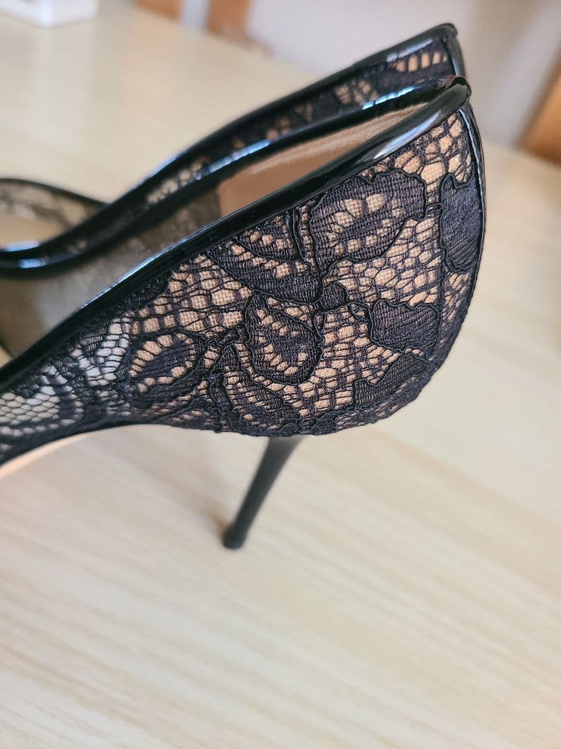 JIMMY CHOO　AGNES　ブラックレース　ハイヒール　24.5センチ美品