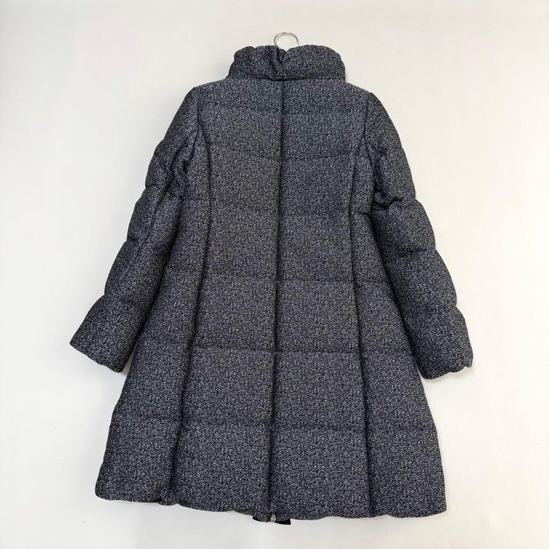 【ランバンオンブルー】ツイードダウンジャケット（M）ブラック　フリルジッパー