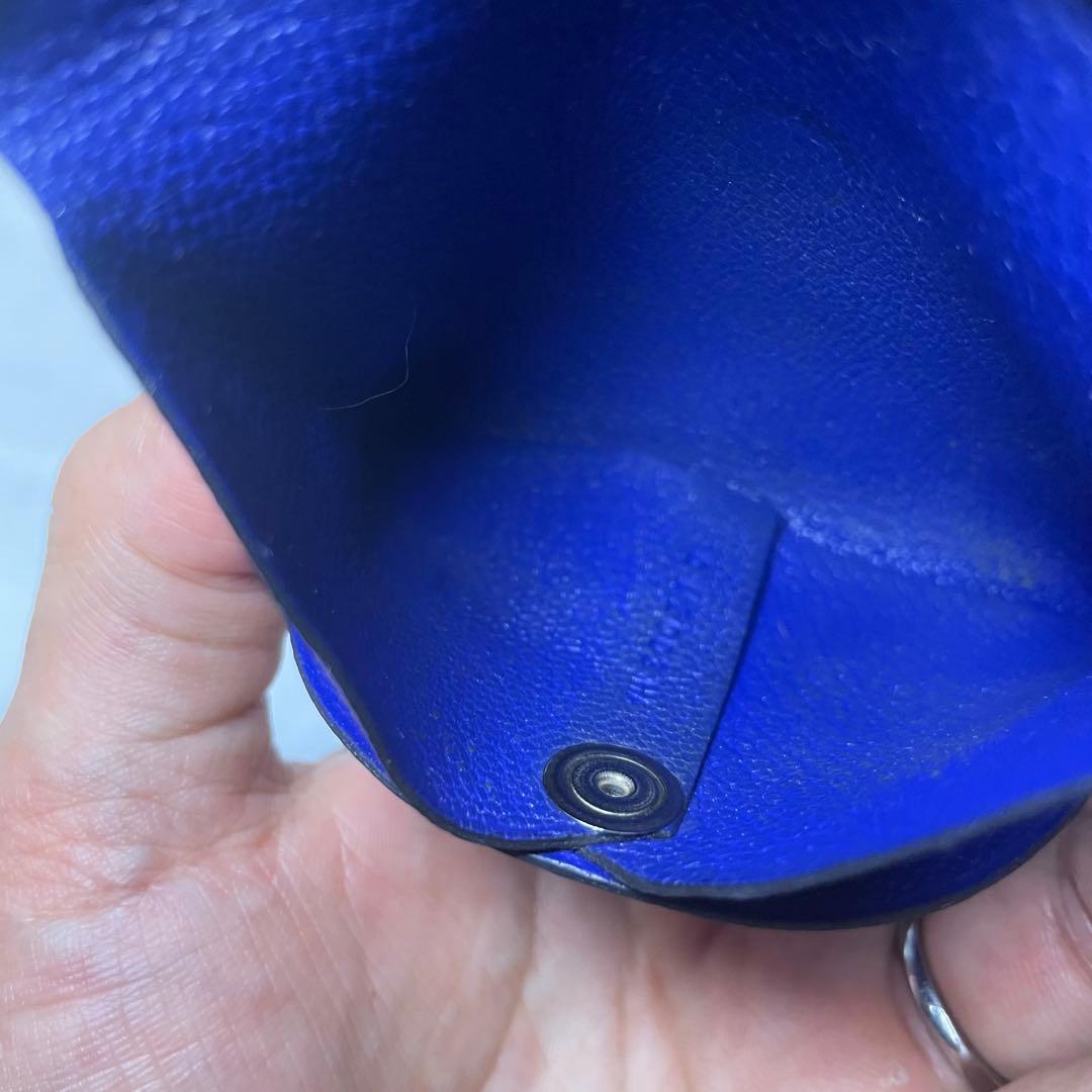 HERMES バスティア ケース小銭入れ エルメス　青プルー財布