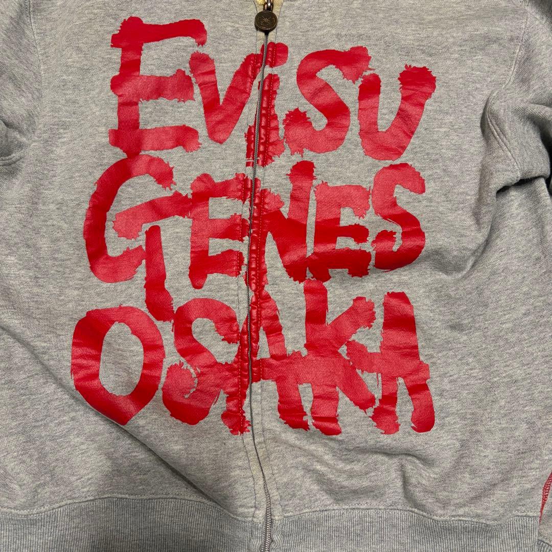 EVISU ジップアップスウェット　ロゴプリント　カモメ　希少デザイン　Y2K