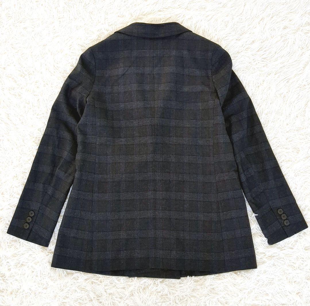 未使用級✨️スーツセレクト　ダブル パンツスーツ ネイビー　チェック 洗える　M