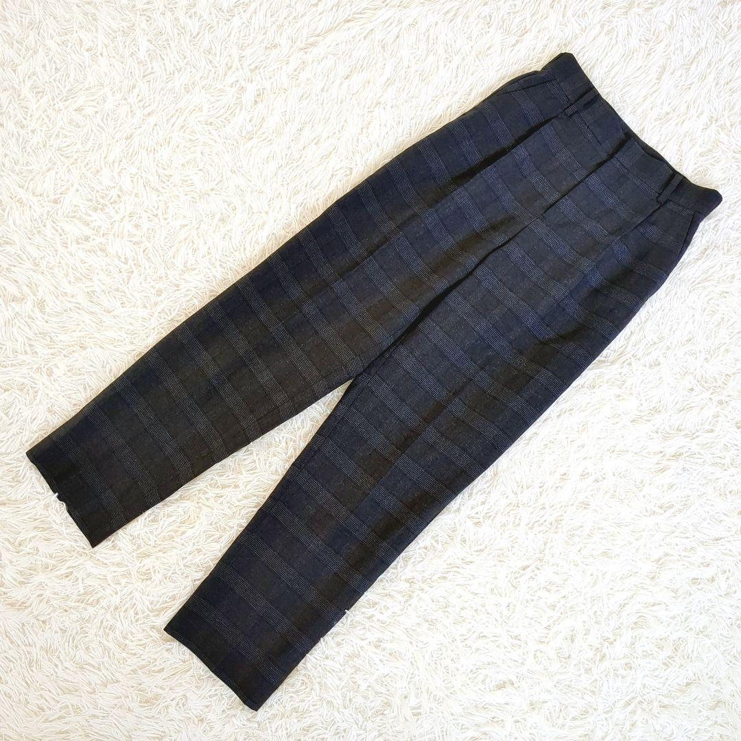 未使用級✨️スーツセレクト　ダブル パンツスーツ ネイビー　チェック 洗える　M