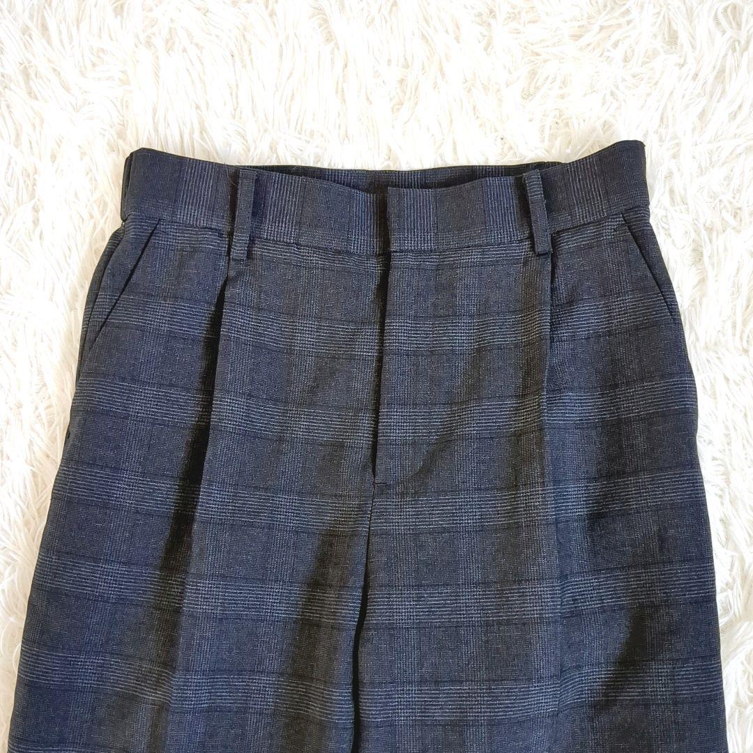 未使用級✨️スーツセレクト　ダブル パンツスーツ ネイビー　チェック 洗える　M