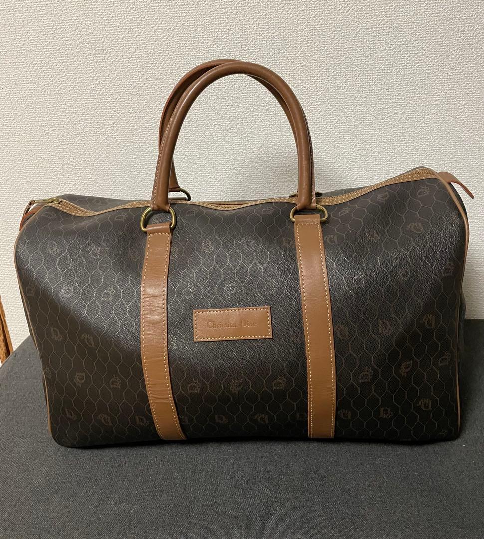 《美品》 Christian Dior ボストンバッグ ブラウン ハニカム 旅行