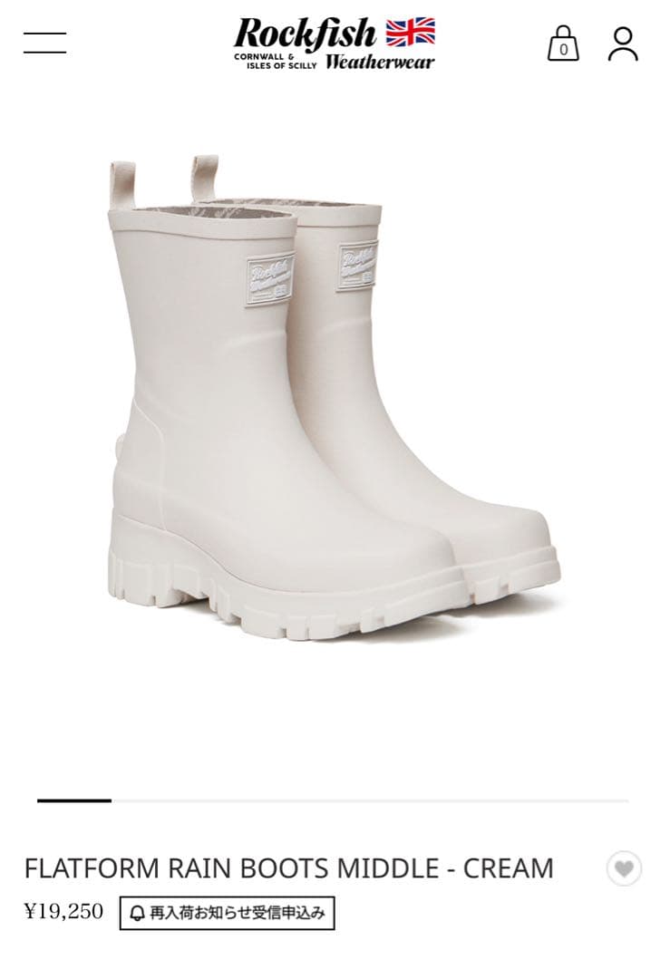 新品【ROCKFISH】 FLATFORM RAIN BOOTS MIDDLE