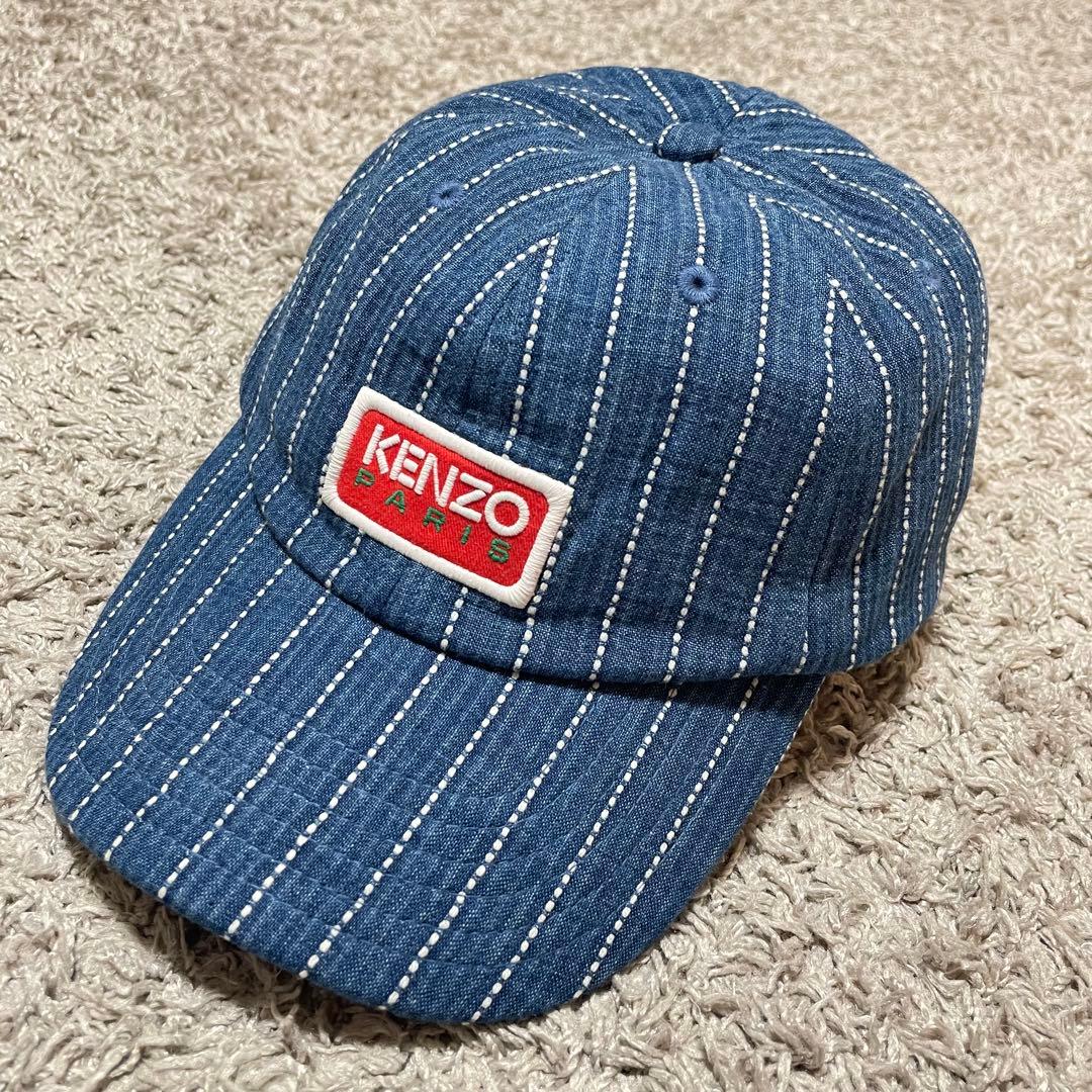 極美品✤KENZO Dazzle Stripe' デニム ベースボール キャップ