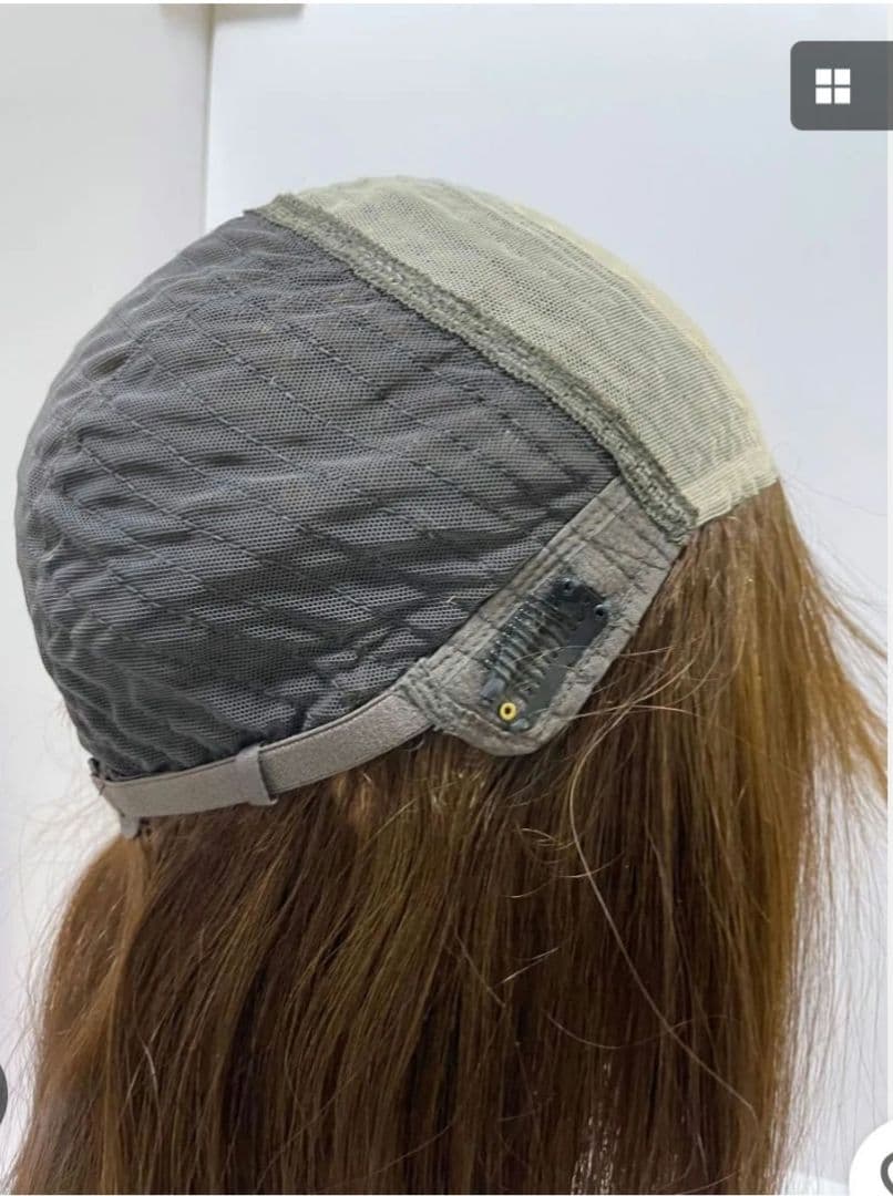 フルウィッグ人毛100%医療ウィッグ鎖骨ミディアム　ブラウン　善徳