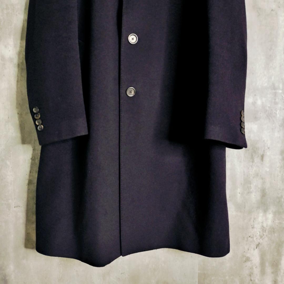 美品★ラルディーニ ブートニエール 極上ウール チェスターコート 50 ネイビー