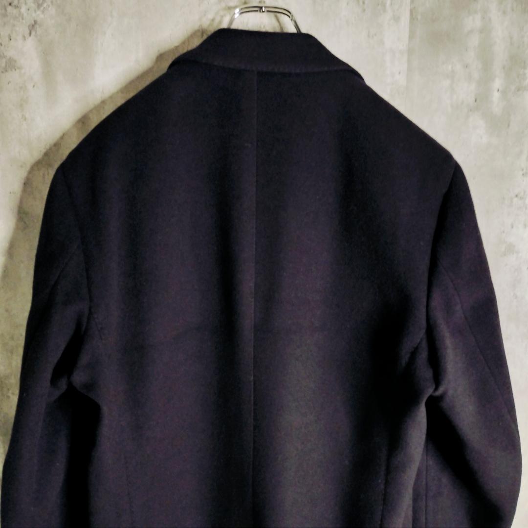 美品★ラルディーニ ブートニエール 極上ウール チェスターコート 50 ネイビー