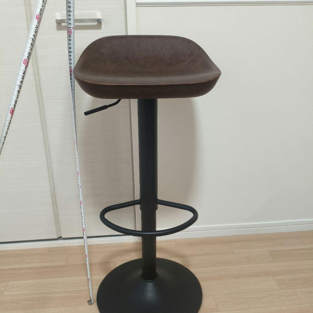 クラッシュゲート カウンターチェア　ブラウン　合成皮革