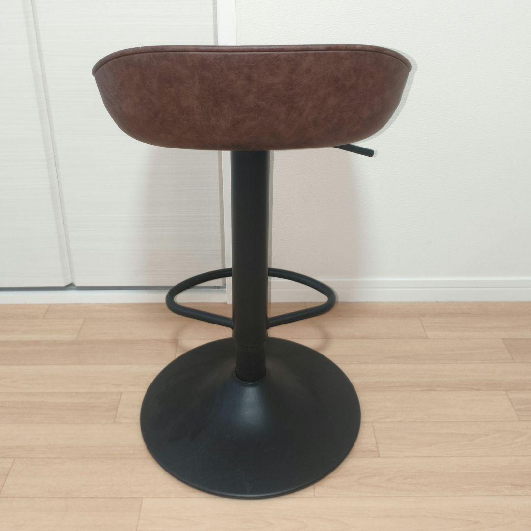 クラッシュゲート カウンターチェア　ブラウン　合成皮革