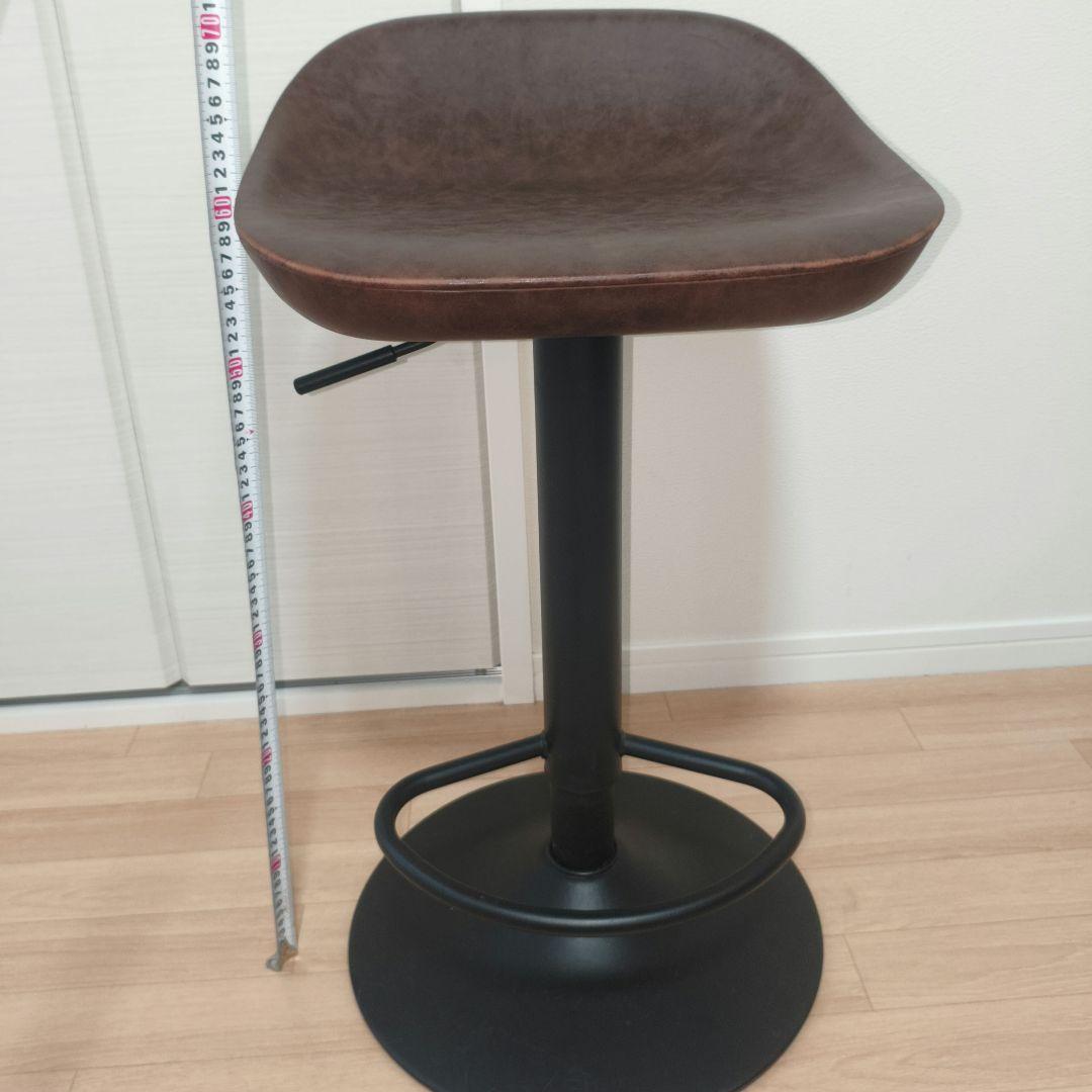 クラッシュゲート カウンターチェア　ブラウン　合成皮革