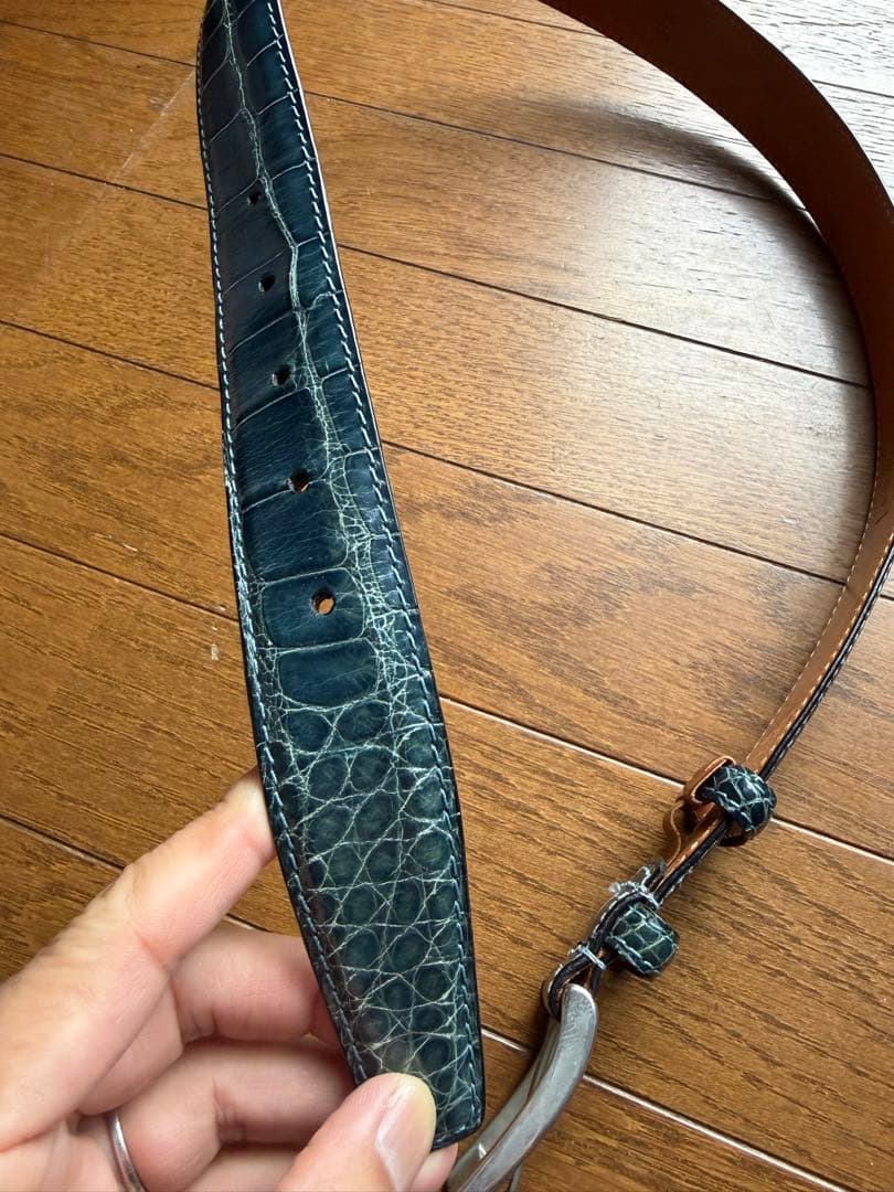 アンドレア ダミコAndrea DAMICO リアルクロコダイルベルト