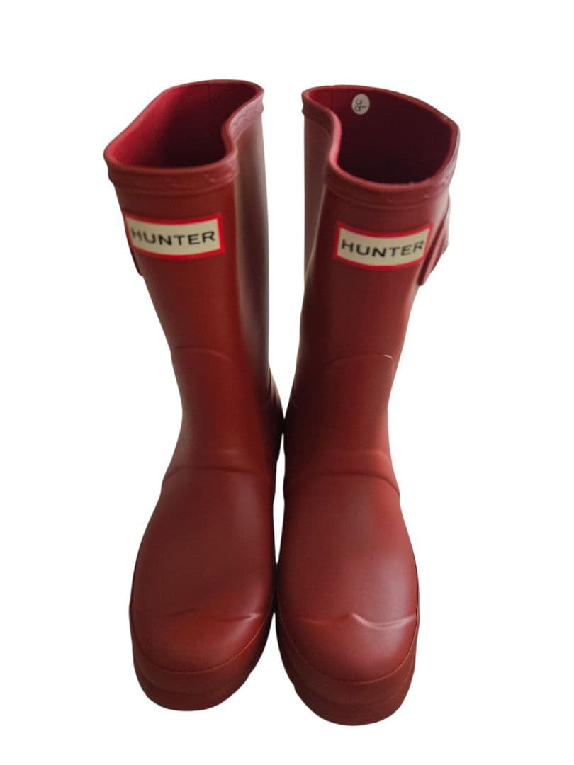 新品未使用・タグ付き・箱無し HUNTER レインブーツ 長靴 レッド 22㎝