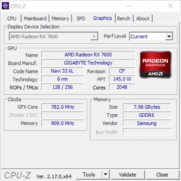 グラフィックボード・グラボ・ビデオカード GIGABYTE AMD Radeon RX7600
