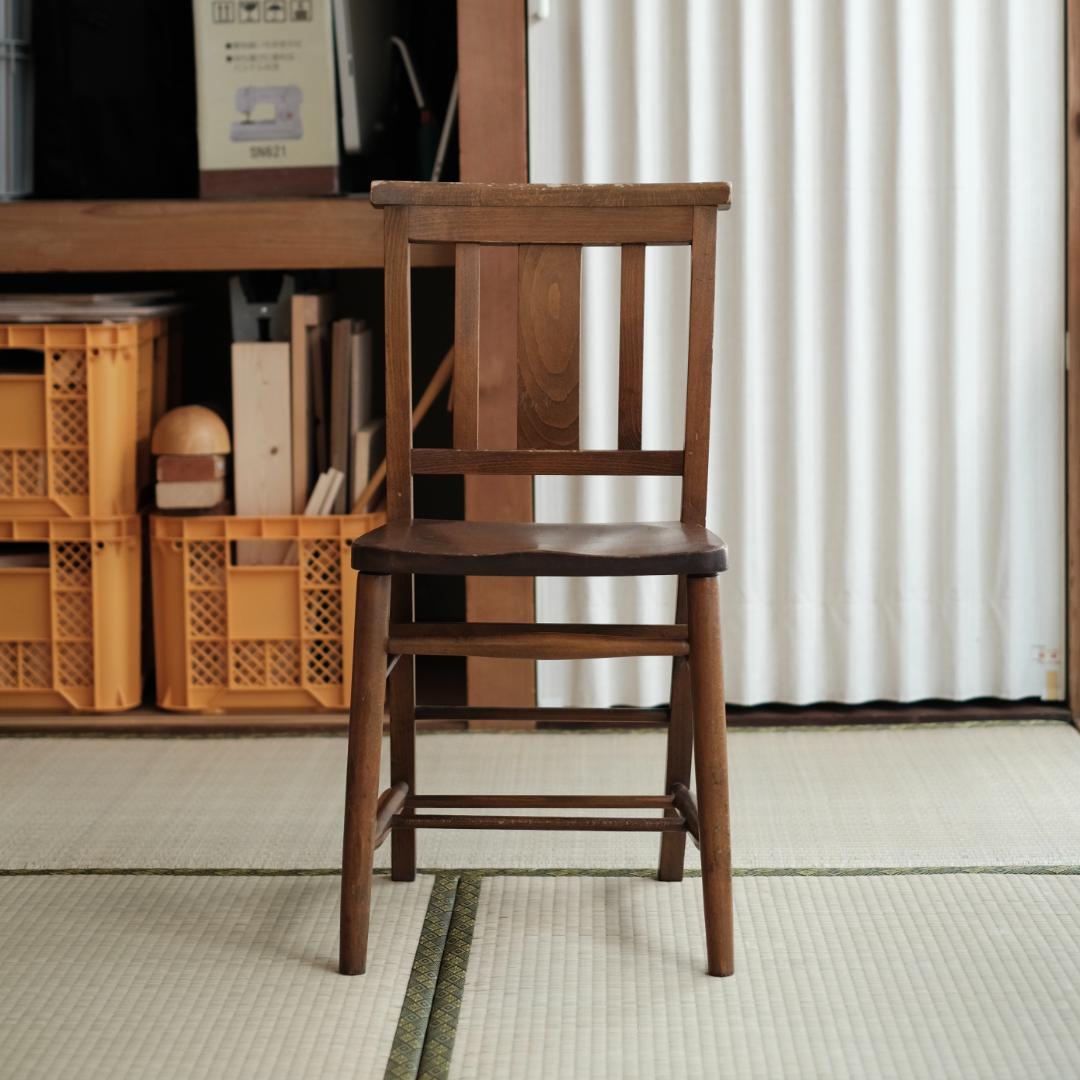 チャーチチェア,アンティークチェア,ロウソク立て&聖書置き付き